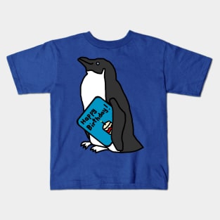 Cute Penguin with Birthday Greetings Kids T-Shirt